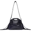 Maje Miss M Mini Embossed Leather Bag In Black