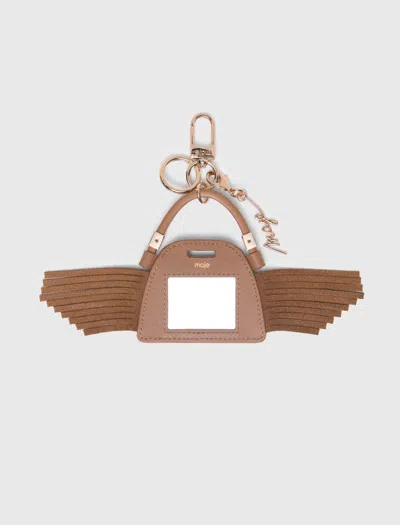 Maje Miss M Mini Mirror Bag Charm In Brown