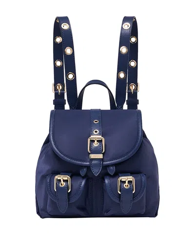 Maje Miss M Mini Nylon & Leather Backpack In Blue