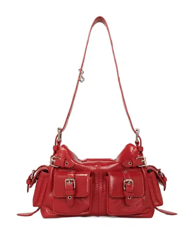 Maje Miss M Mini Pockets Leather Bag In Red