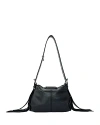 Maje Miss M Small Crackle Leather Handbag In Black