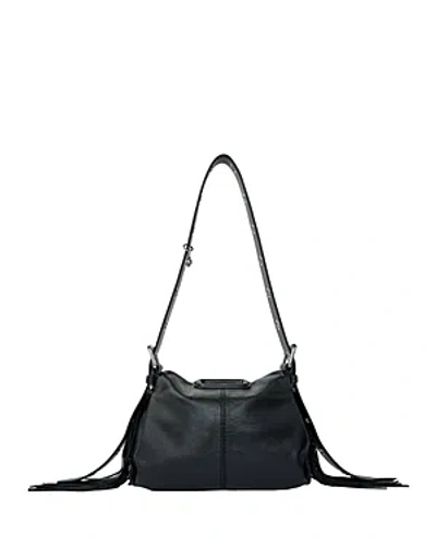 Maje Miss M Small Crackle Leather Handbag In Black