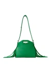 Maje Womens Verts Miss M Mini Logo-embossed Leather Shoulder Bag In Green