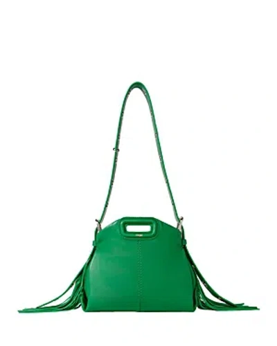 Maje Womens Verts Miss M Mini Logo-embossed Leather Shoulder Bag