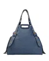Maje Denim Miss M Xl Bag In Blue Jean