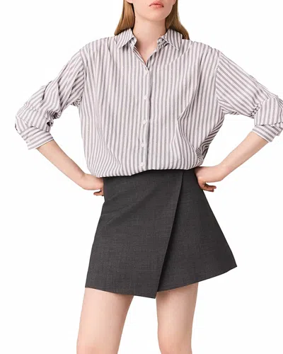 Maje Mixed Media Dress In Gray