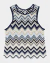 Maje Crochet-knit Top In Blue 3490