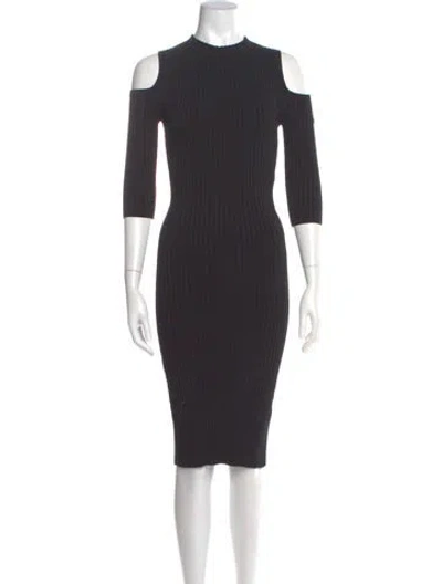 Pre-owned Maje Mock Neck Knee-length Dress In Gray