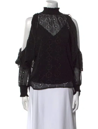 Pre-owned Maje Mock Neck Long Sleeve Blouse W/ Tags In Multi