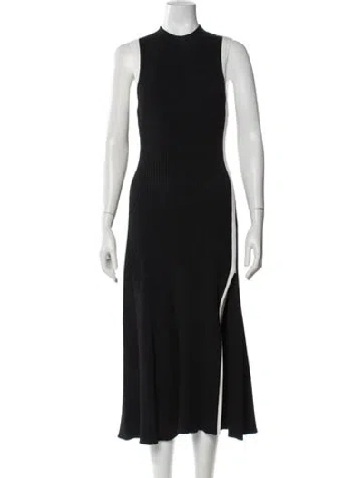 Pre-owned Maje Mock Neck Midi Length Dress In Multi