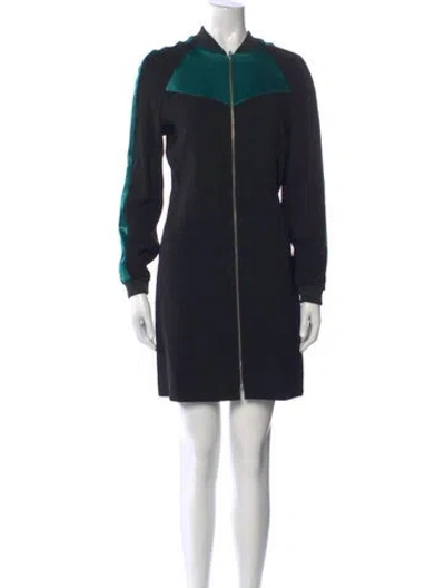 Pre-owned Maje Mock Neck Mini Dress In Black