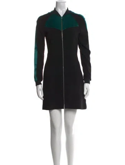 Pre-owned Maje Mock Neck Mini Dress In Black