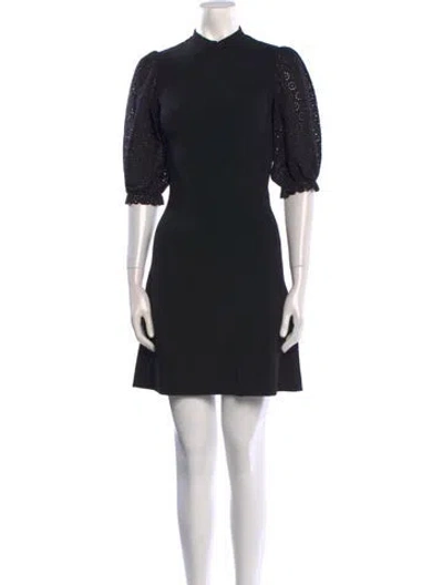 Pre-owned Maje Mock Neck Mini Dress In Black