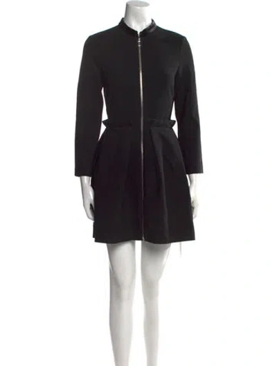 Pre-owned Maje Mock Neck Mini Dress In Black