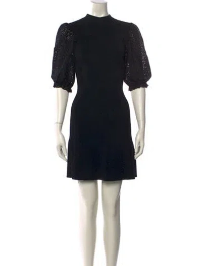 Pre-owned Maje Mock Neck Mini Dress In Black