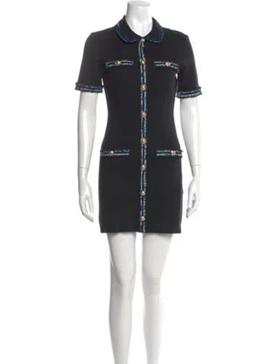 Pre-owned Maje Mock Neck Mini Dress In Black