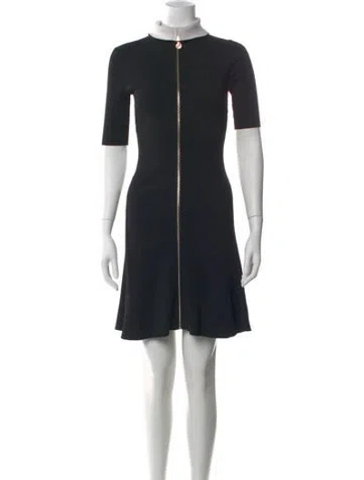 Pre-owned Maje Mock Neck Mini Dress In Black