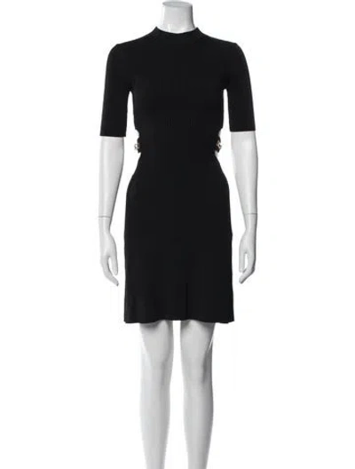 Pre-owned Maje Mock Neck Mini Dress In Black