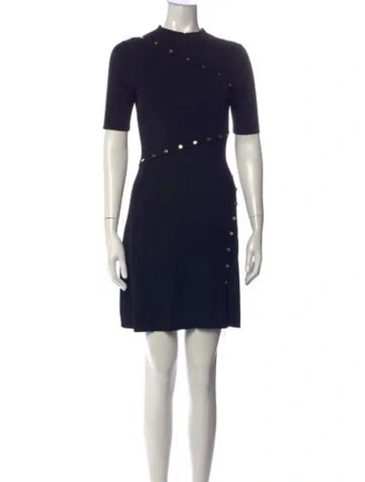 Pre-owned Maje Mock Neck Mini Dress In Black