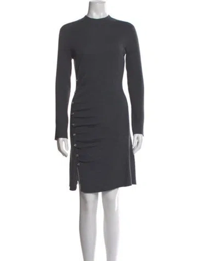 Pre-owned Maje Mock Neck Mini Dress In Gray