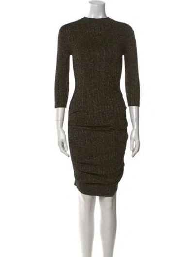 Pre-owned Maje Mock Neck Mini Dress In Multi