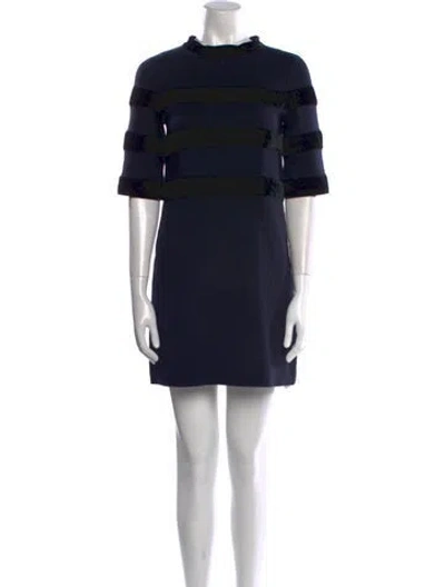 Pre-owned Maje Mock Neck Mini Dress In Multi