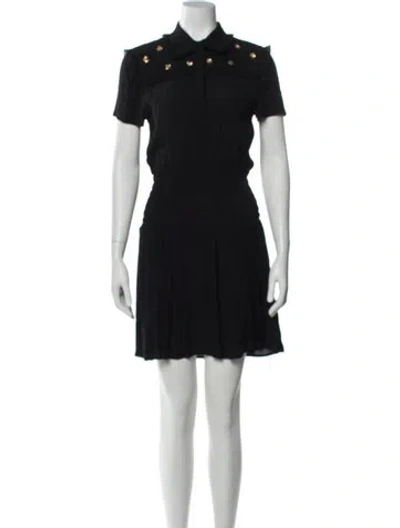 Pre-owned Maje Mock Neck Mini Dress In Multi