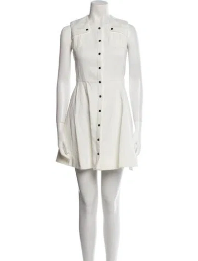 Pre-owned Maje Mock Neck Mini Dress In Neutral