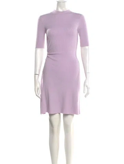 Pre-owned Maje Mock Neck Mini Dress In Purple