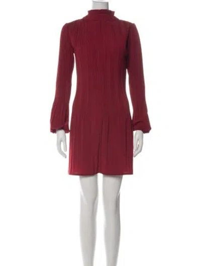 Pre-owned Maje Mock Neck Mini Dress In Red