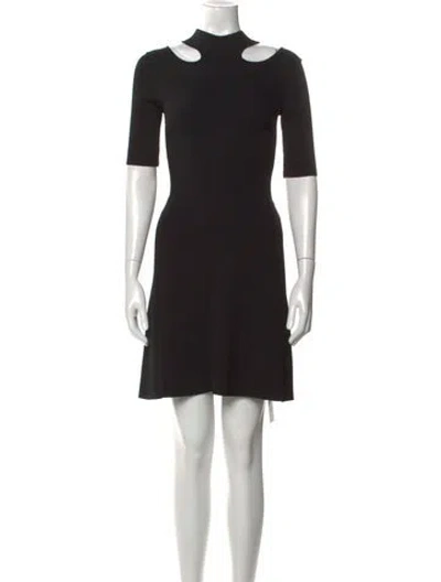 Pre-owned Maje Mock Neck Mini Dress W/ Tags In Black