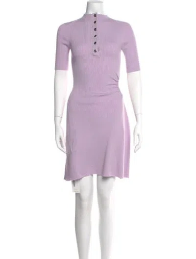 Pre-owned Maje Mock Neck Mini Dress W/ Tags In Purple
