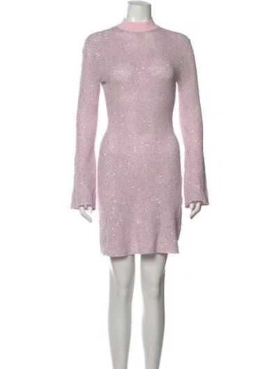 Pre-owned Maje Mock Neck Mini Dress W/ Tags In Purple