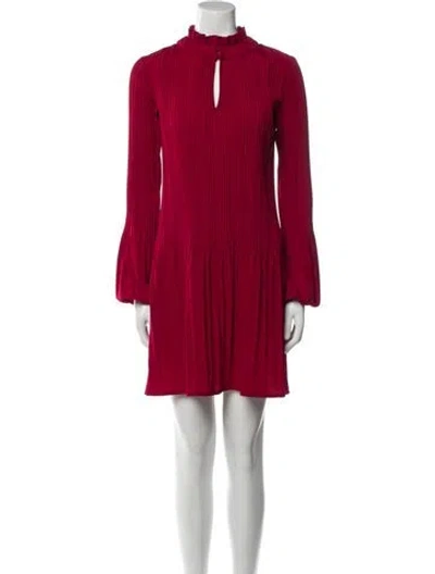 Pre-owned Maje Mock Neck Mini Dress W/ Tags In Red