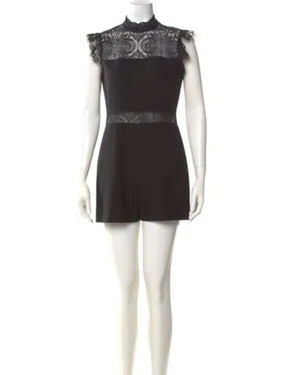 Pre-owned Maje Mock Neck Romper In Black