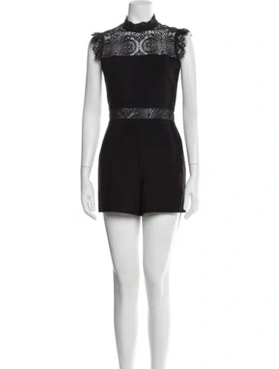 Pre-owned Maje Mock Neck Romper In Black