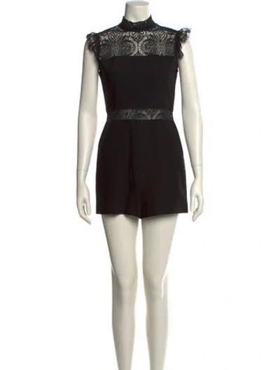 Pre-owned Maje Mock Neck Romper In Black