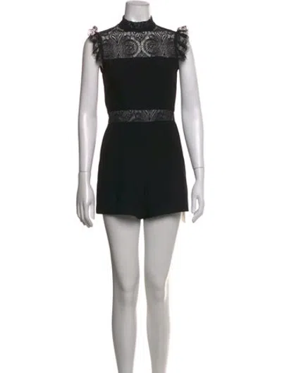 Pre-owned Maje Mock Neck Romper In Black