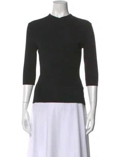 Pre-owned Maje Mock Neck Sweater In Black