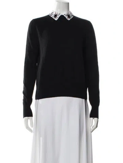 Pre-owned Maje Mock Neck Sweater In Black