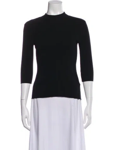 Pre-owned Maje Mock Neck Sweater In Black