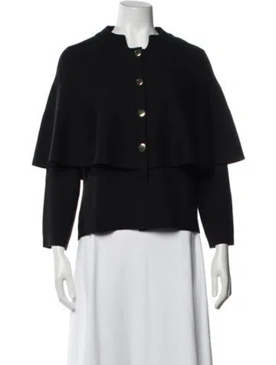 Pre-owned Maje Mock Neck Sweater In Black