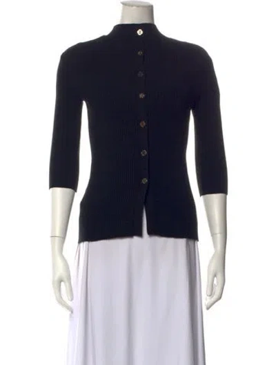 Pre-owned Maje Mock Neck Sweater In Black