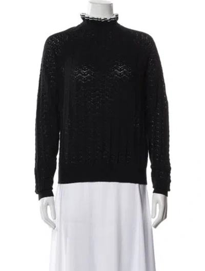 Pre-owned Maje Mock Neck Sweater In Blue