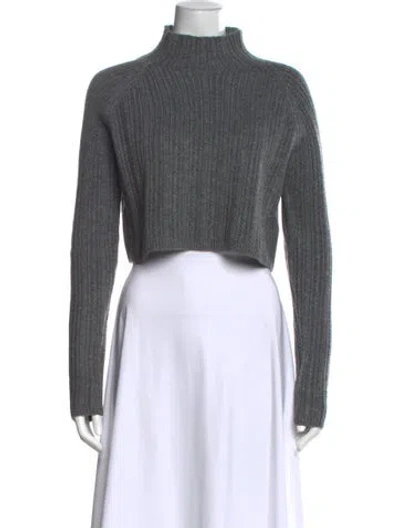Pre-owned Maje Mock Neck Sweater In Gray