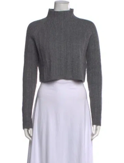 Pre-owned Maje Mock Neck Sweater In Grey