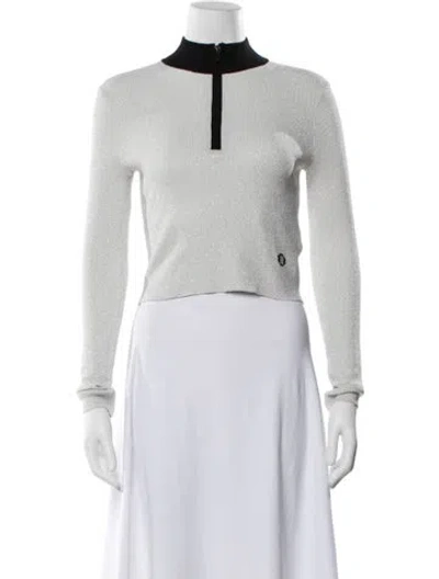 Pre-owned Maje Mock Neck Sweater In Grey