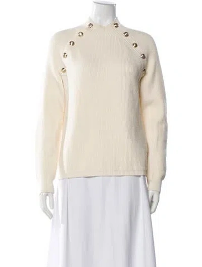 Pre-owned Maje Mock Neck Sweater In Neutral
