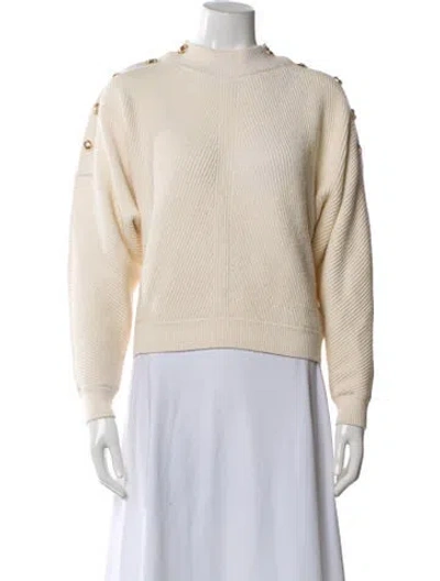 Pre-owned Maje Mock Neck Sweater In Neutral
