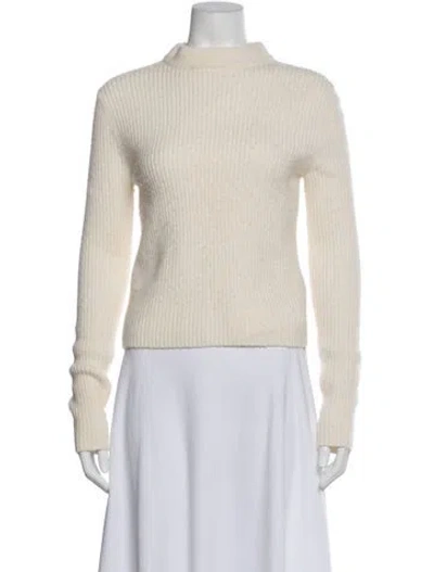 Pre-owned Maje Mock Neck Sweater In Neutral